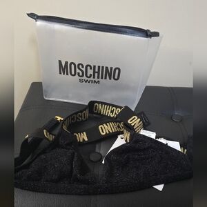 Moschino bikini top glitter gold and black Size 4
